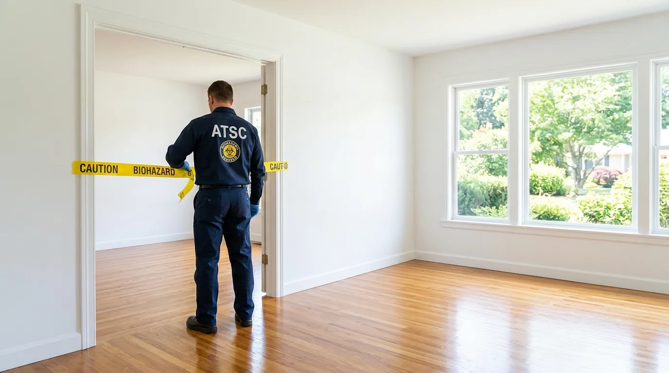 Certified biohazard cleanup crew performing Crime Scene Cleanup in Acton